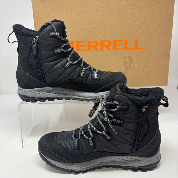 Merrell Women's Antora Sneaker Boot Waterproof Size 6.5 Black J066944 - Picture 3 of 6